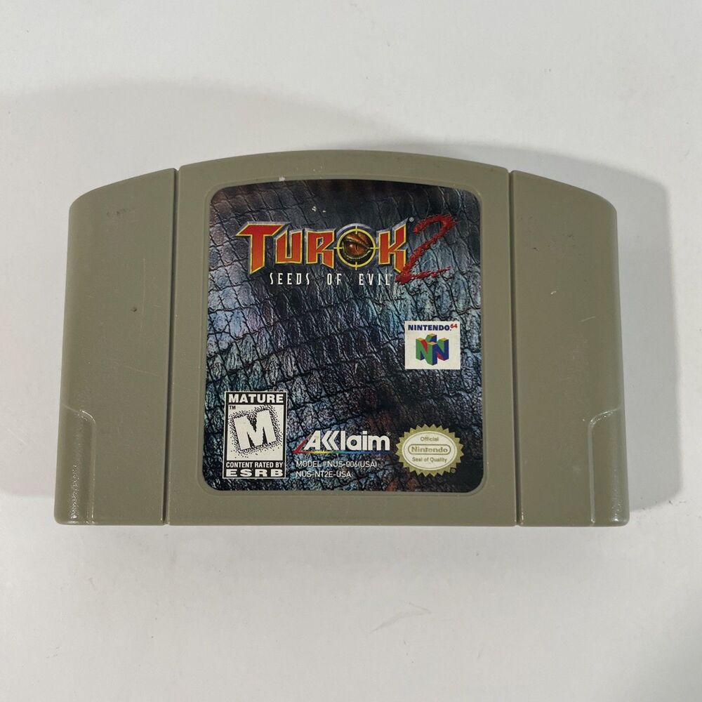 Turok 2: Seeds of Evil - Grey Cart Variant (Nintendo 64 N64) Authentic Tested